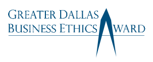 Greater Dallas Business Ethics award logo in blue