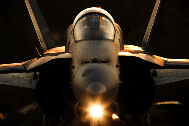 F-18 staring down