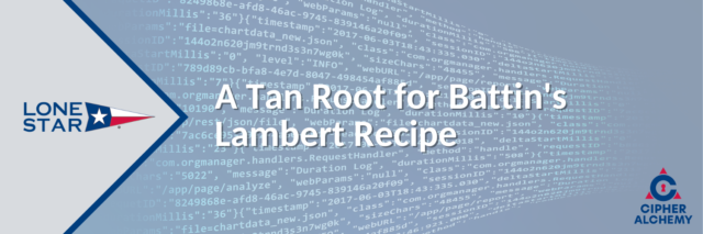 A Tan Root for Battin's Lambert Recipe